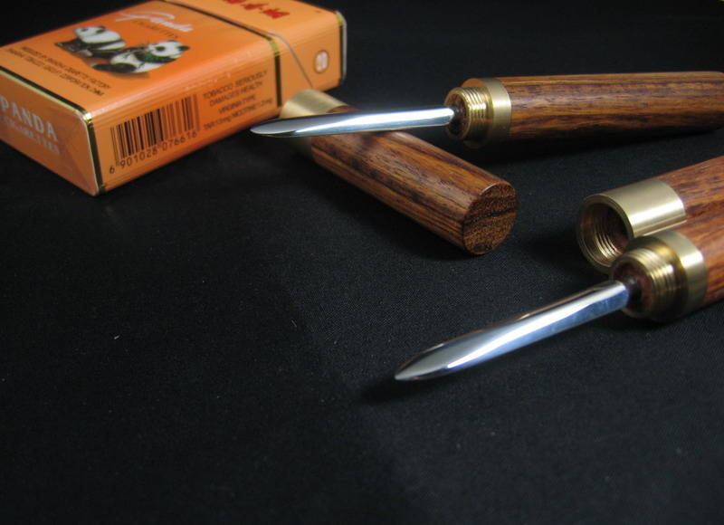 出两支同料,越南黄花梨茶刀