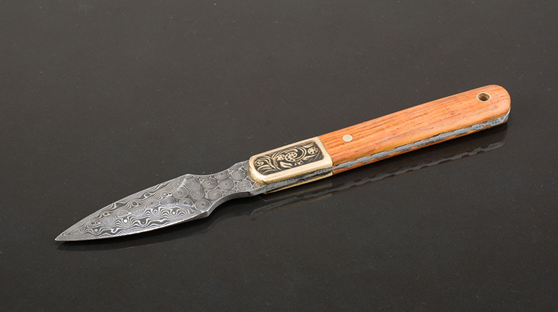 越南黄花梨-矛头形大马士革茶刀