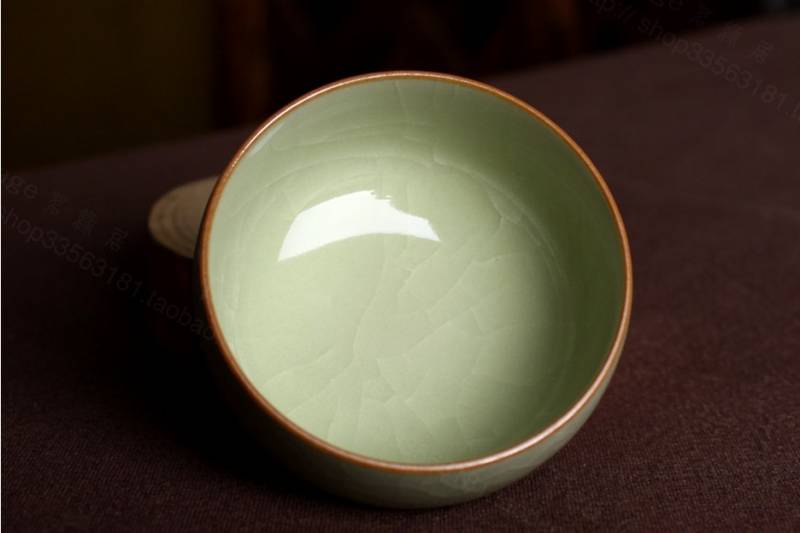 潘伯军 哥窑鱼子纹/米黄釉圆口杯